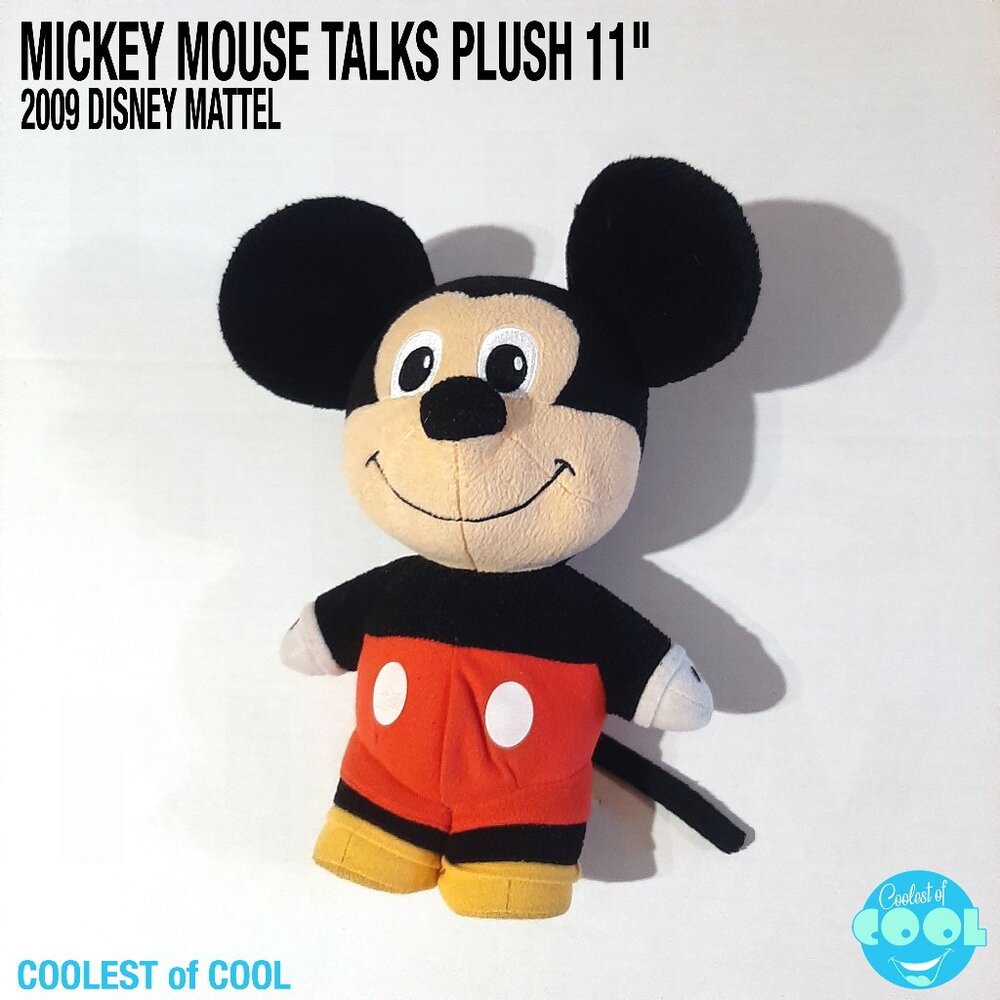 Disney Mickey Mouse Talking Stuffed Plush toy 11" 2009 Fisher Price Mattel works